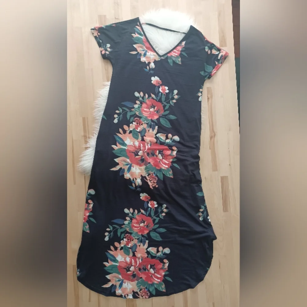 {Zilcremo} Short Sleeve Maxi Dress - Picture 2 of 7